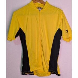 Bellwether Cycle Jersey Size Large Yellow Black Shirt 3/4 Zip Mens Vintage (779)